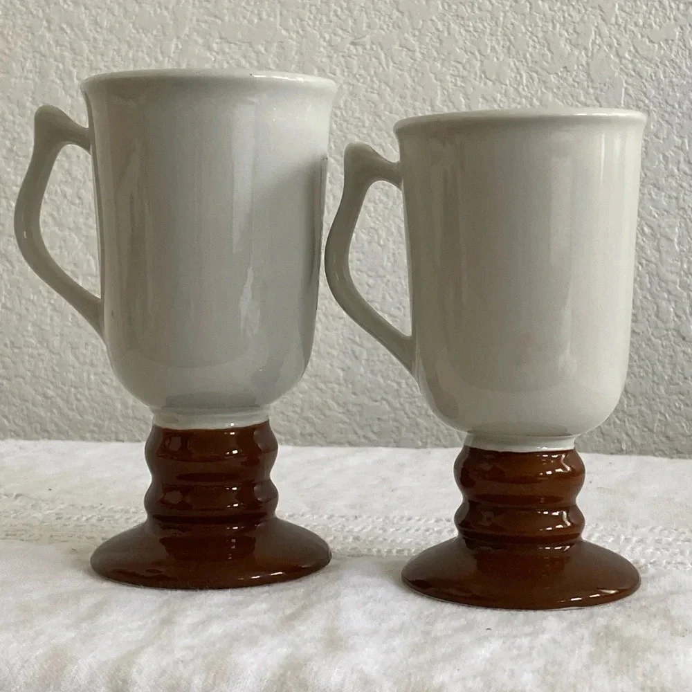 Vintage 1970's 3 Ceramic Irish Coffee Mugs Made in the USA by HALL 1273